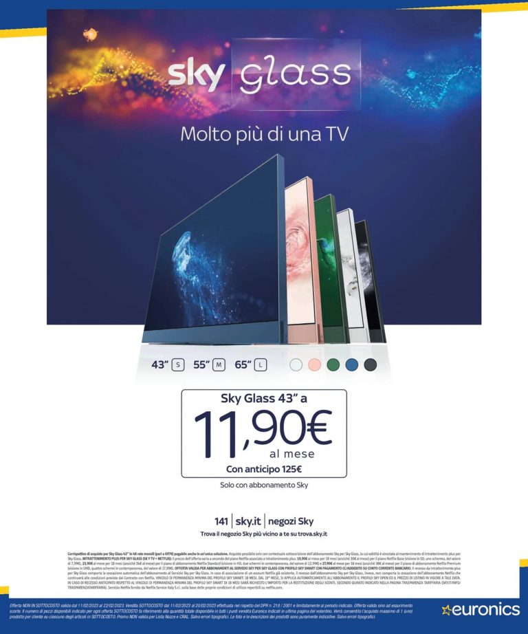 Sky glass : 11,90€